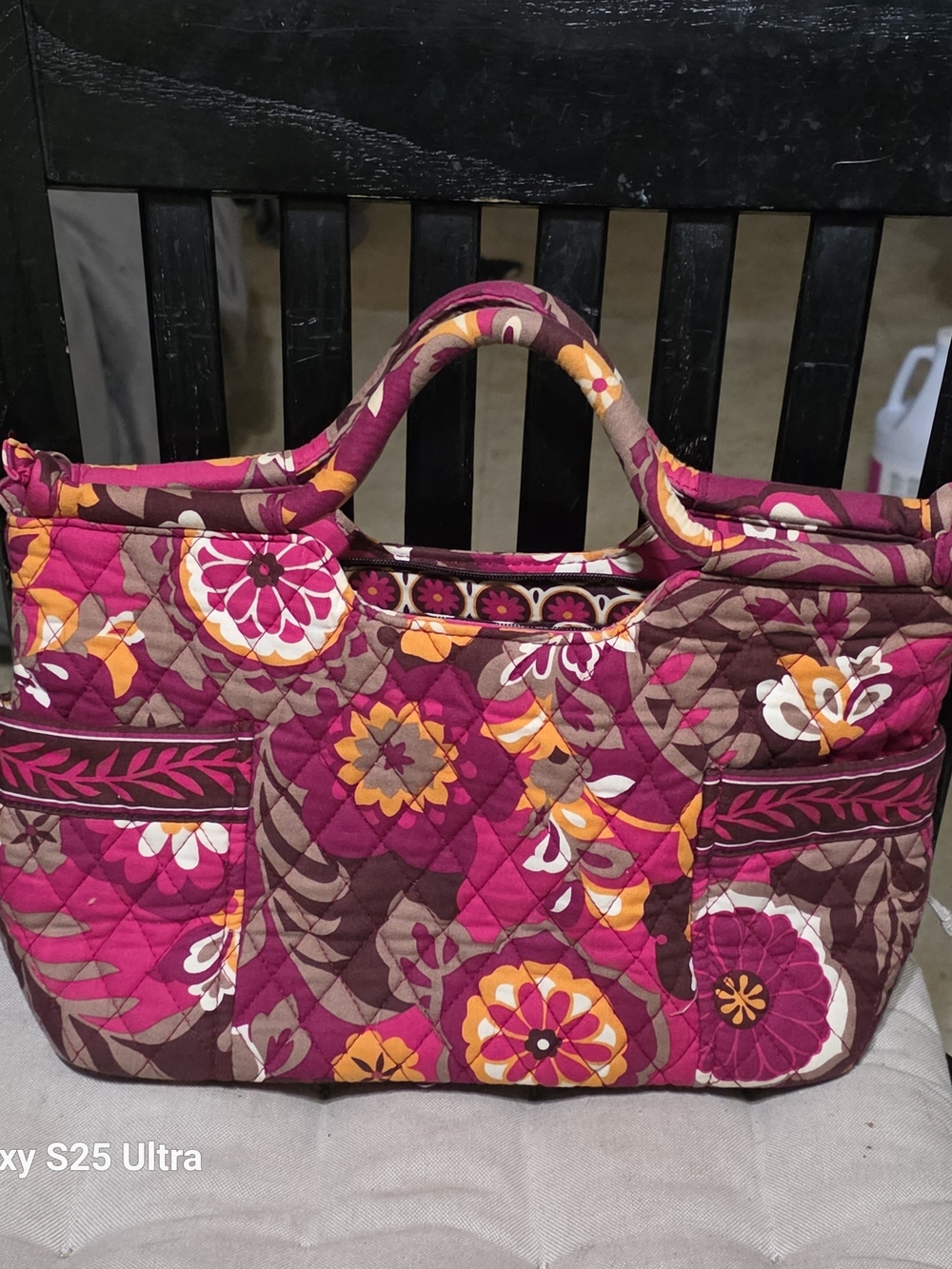 Vera Bradley Pink Multi Quilted Floral Tote Used